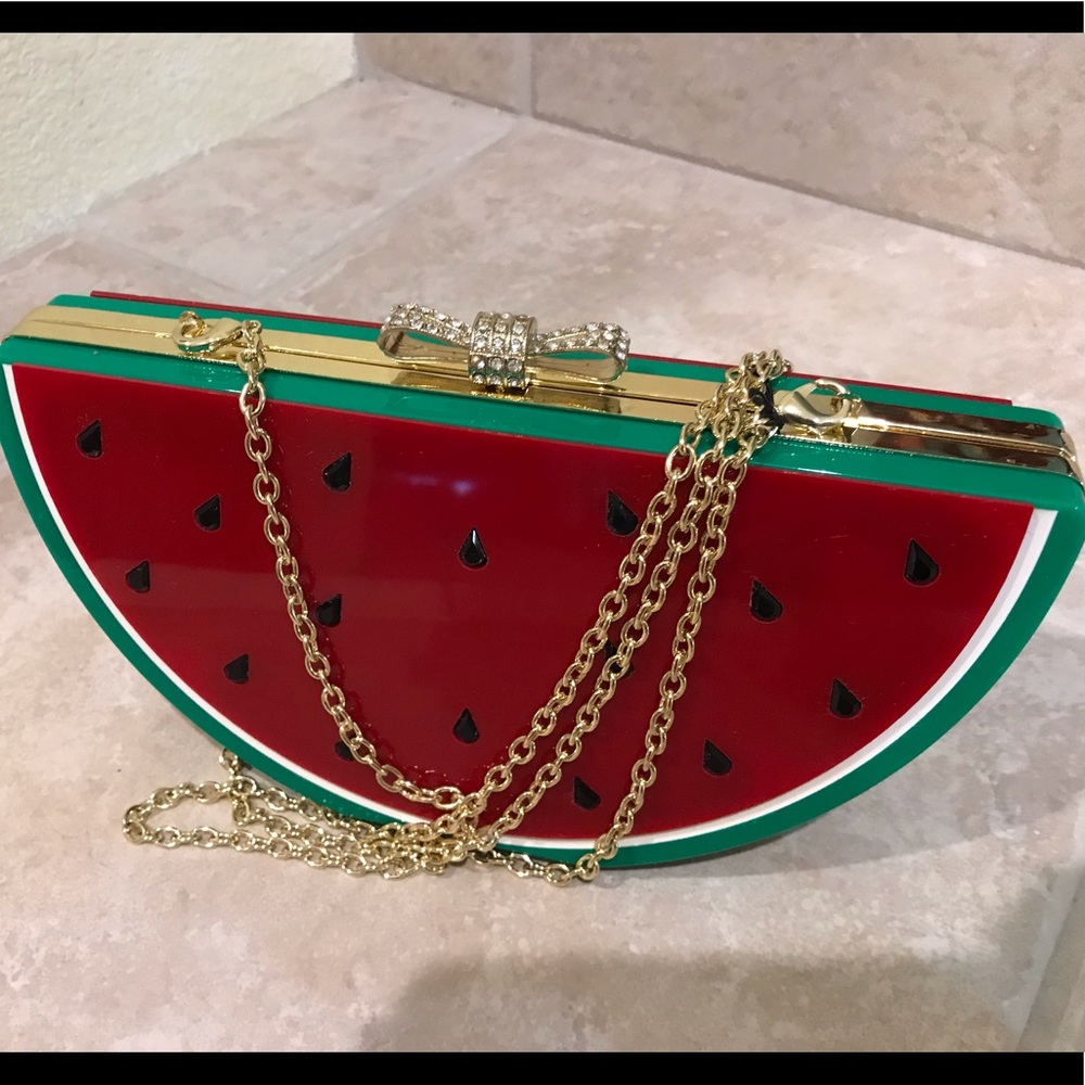 Watermelon crossbody hard clutch new with tag